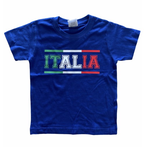 T-SHIRT  Italia BLU royal tricolore